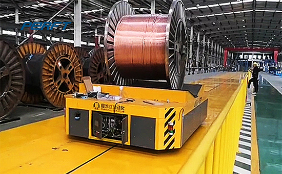 V-frame coil transfer cart is an ordinary transfer vehicle with accessories installed on the table to make the transport coil safer.